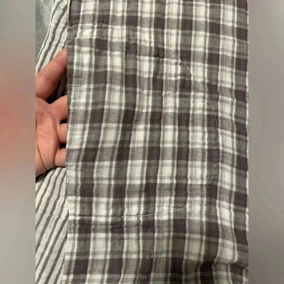 Mystree Plaid Tunic Top | Tan & Gray | Size Medium | Soft & Cozy Fit - Picture 6 of 6